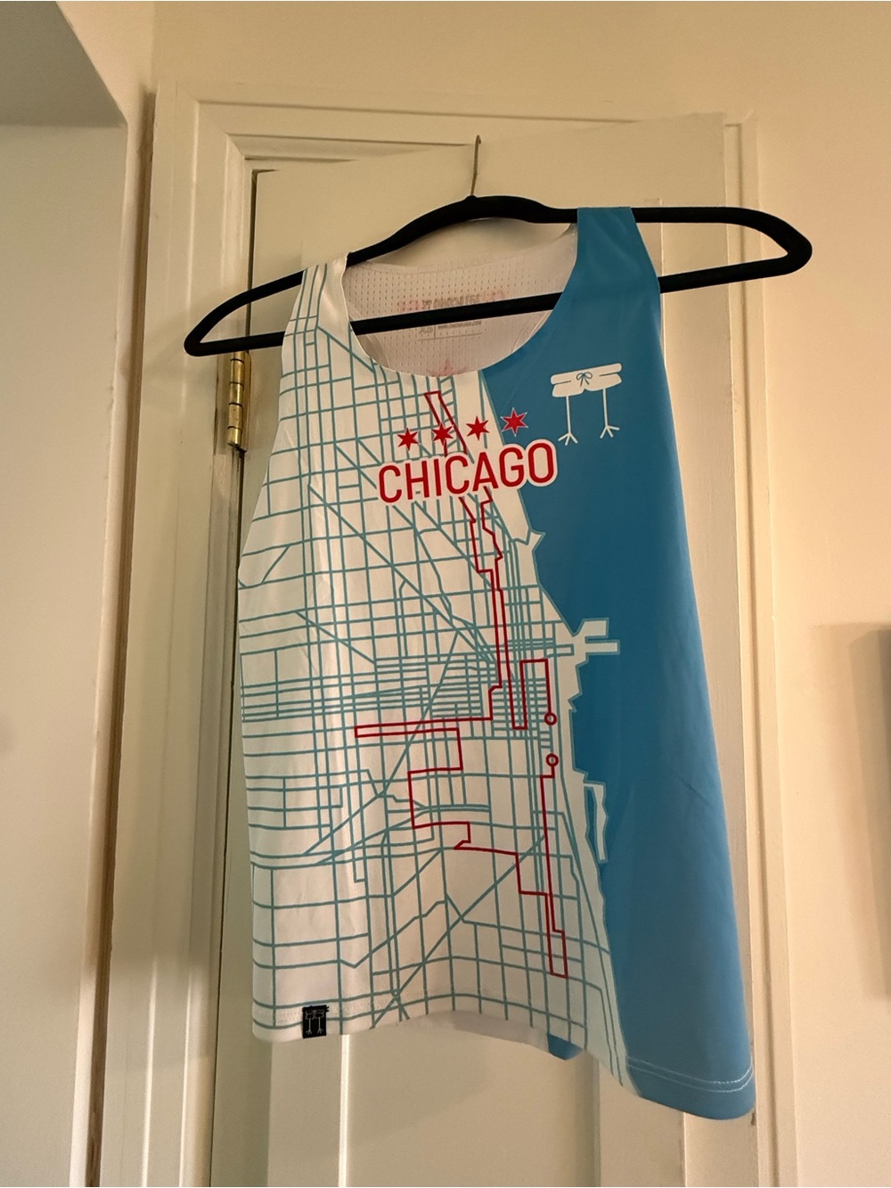 Chicago Marathon Map Tank Top - Blue, White & Red